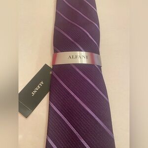 Alfani Men's Purple Stripe Tie
